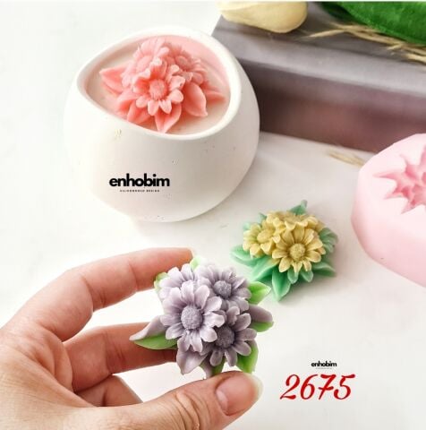 Çiçek Demeti Mum Silikon kalıp