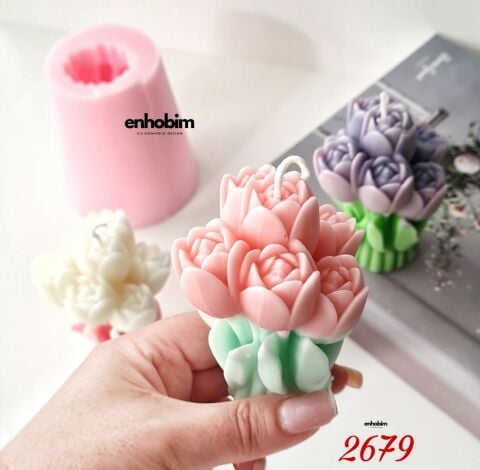 Büyük lale Mum silikon Kalıbı