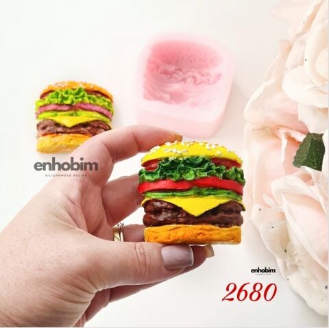Hamburger magnet Silikon kalıp