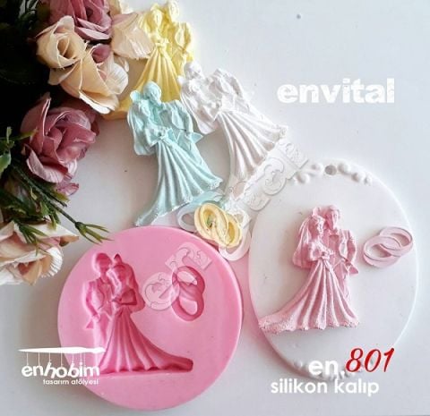 Alyanslı gelin damat silikon kalıp