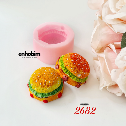 Yuvarlak Hamburger magnet Silikon kalıbı