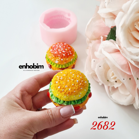Yuvarlak Hamburger magnet Silikon kalıbı