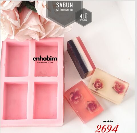 Sabun 4lü Silikon kalıp