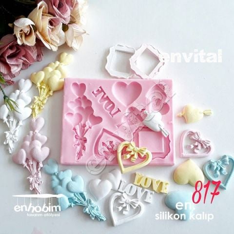 Love çoklu objeler silikon kalıp
