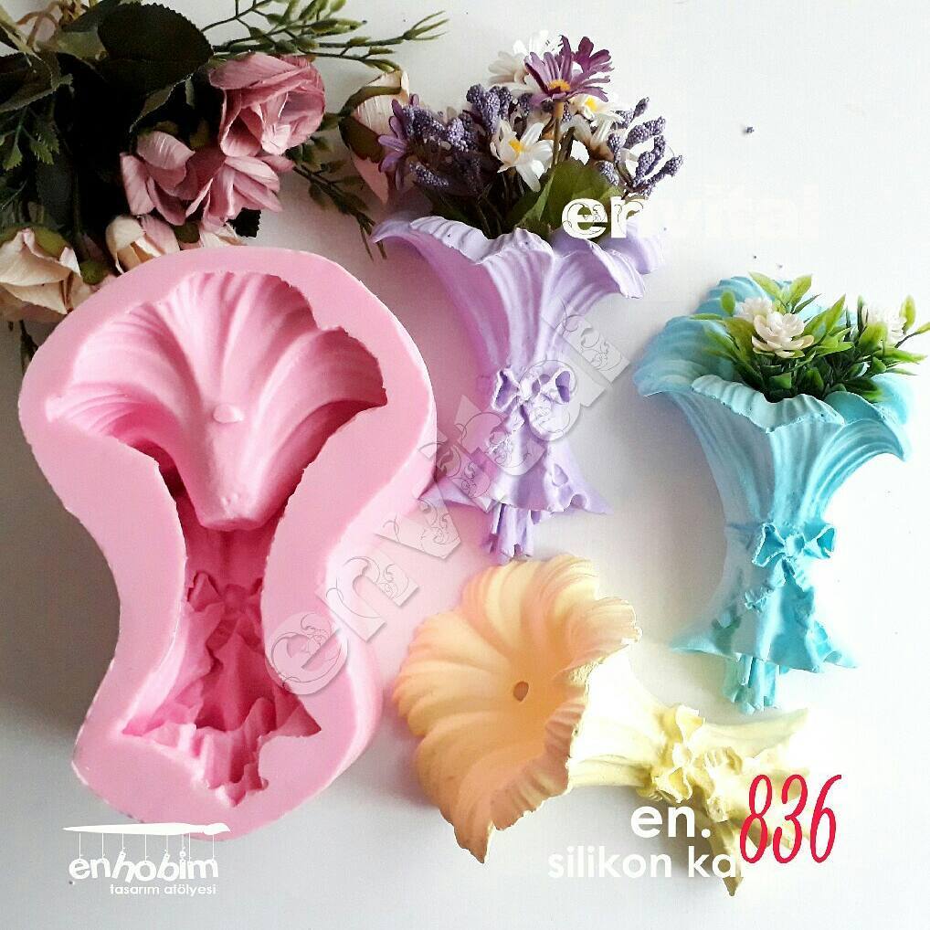 Buket duvar saksı silikon kalıp