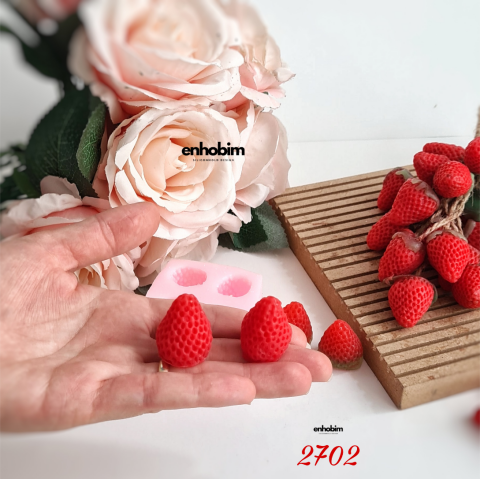 Çilek 4lü Küçük Boy Silikon Kalıp