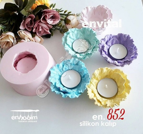 Çiçek mumluk silikon kalıp