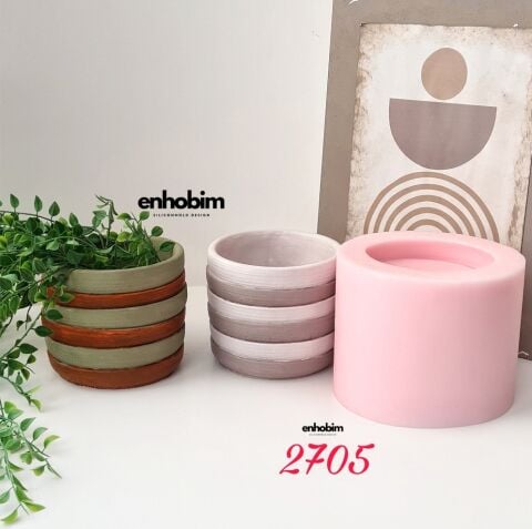 Yuvarlak Desenli Saksı Silikon Kalıp