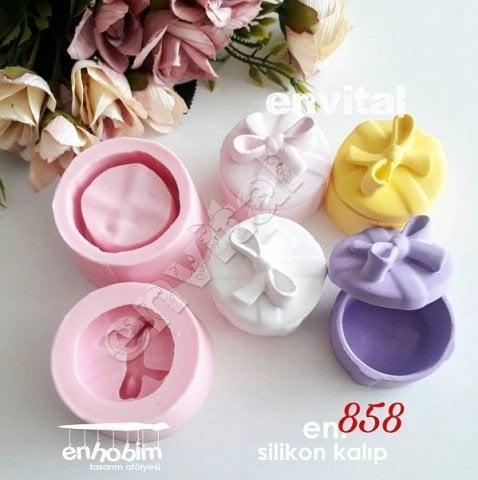 Yuvarlak fiyonklu takı kutusu silikon kalıp