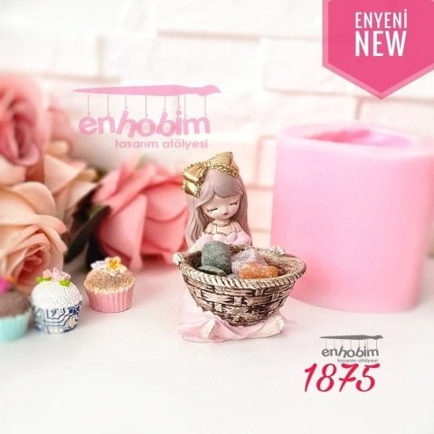 Oturan Prenses Lokumcu Kız Silikon Kalıp