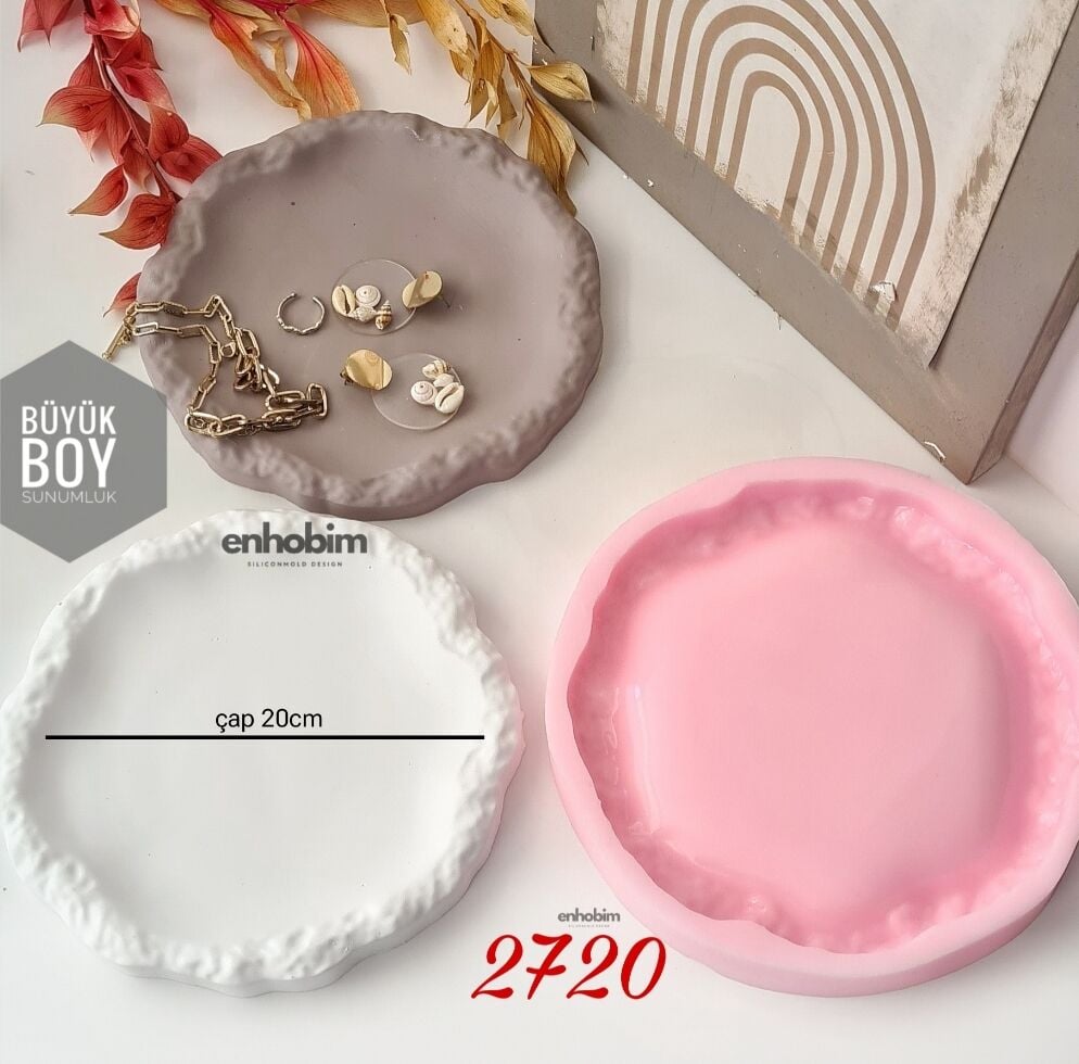 Büyük boy Düzensiz şekilli Taş desen sunumluk silikon kalıp
