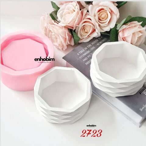 Geometrik Yatay Desenli Saksı Silikon Kalıp