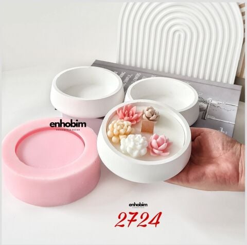 Küçük Boy yuvarlak Çanak saksı silikon Kalıp