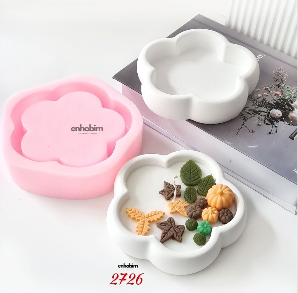 Papatya Desen Mum kabı Silikon Kalıp