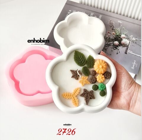 Papatya Desen Mum kabı Silikon Kalıp