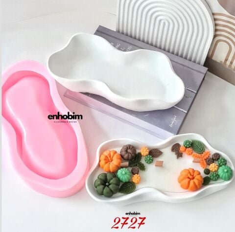 Düzensiz Şekilli Kayık Tabak Mum kabı Silikon Kalıp