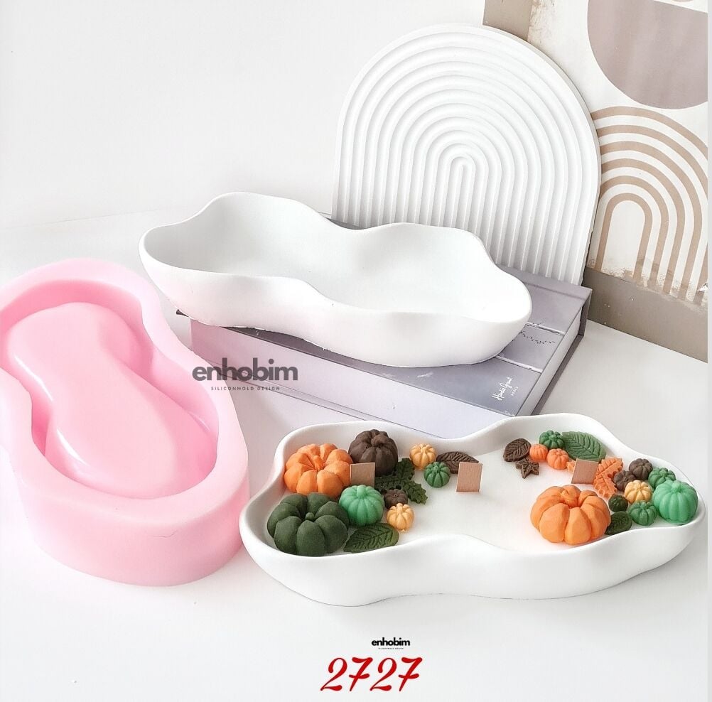 Düzensiz Şekilli Kayık Tabak Mum kabı Silikon Kalıp