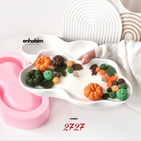 Düzensiz Şekilli Kayık Tabak Mum kabı Silikon Kalıp