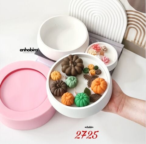 Büyük Boy Yuvarlak Mum kabı Silikon Kalıp