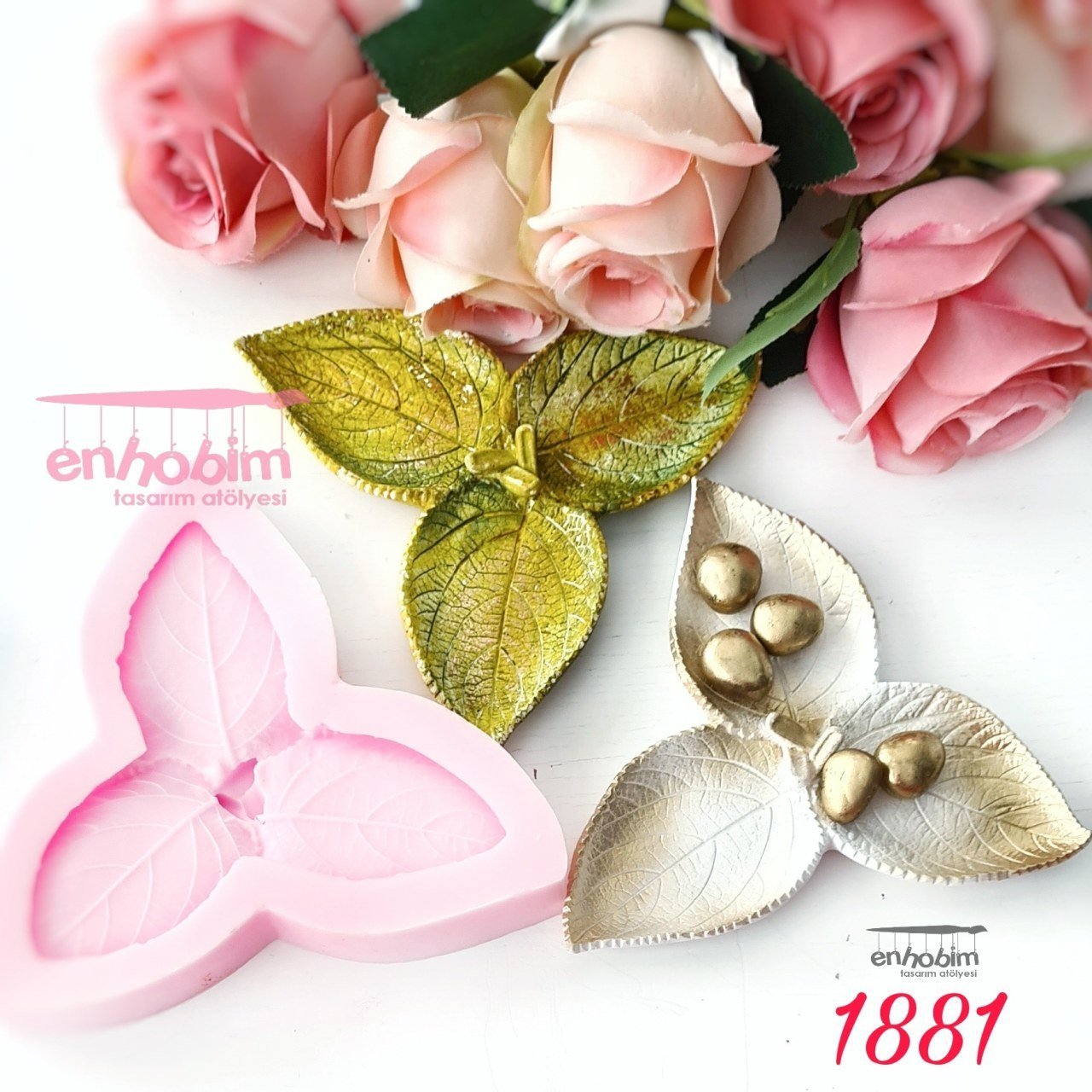 3'lü Yaprak Sunumluk Silikon Kalıp