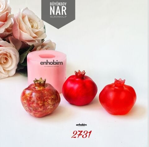 Büyük Boy nar 3 boyut  Silikon Kalıp