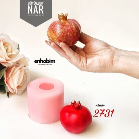 Büyük Boy nar 3 boyut  Silikon Kalıp