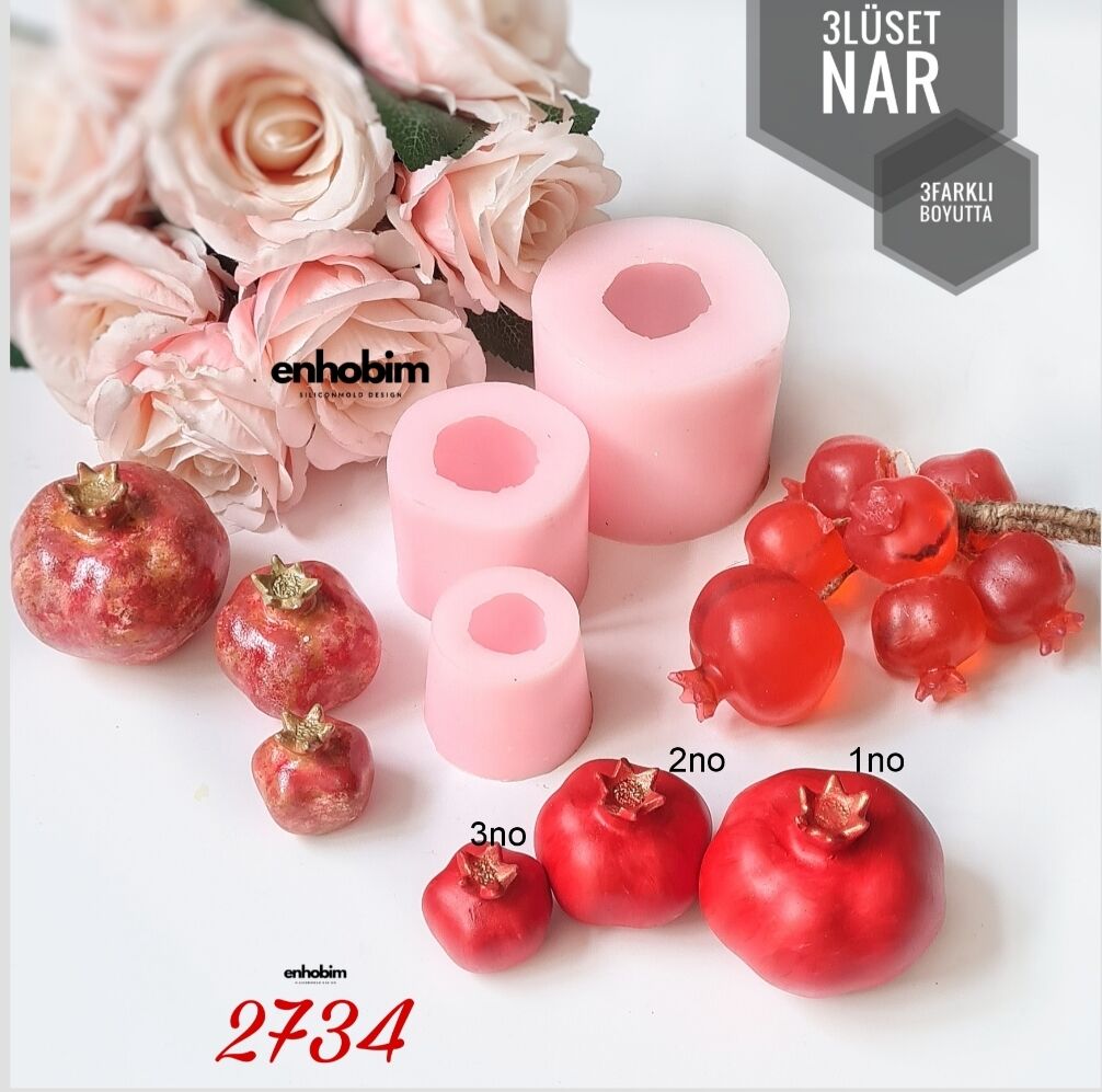 Nar 3lü SET Silikon Kalıp