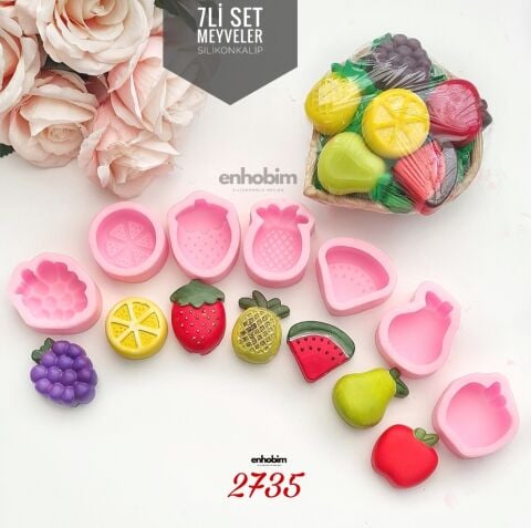 7li MEYVELER SET silikon kalıp