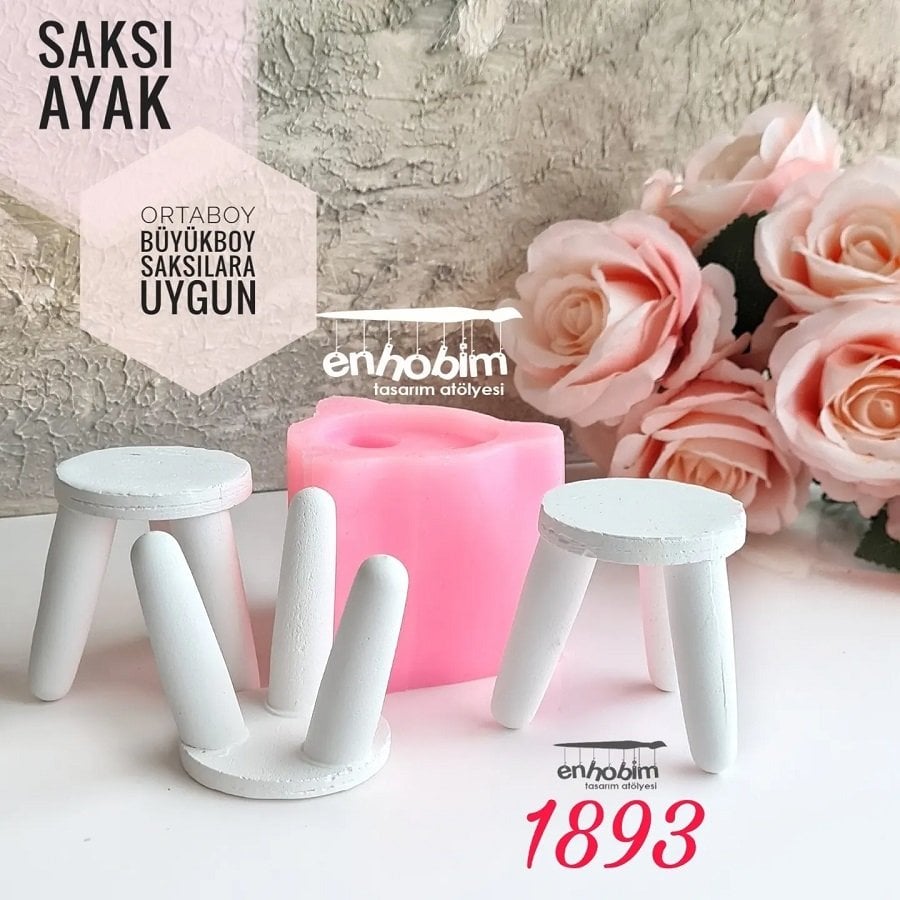 Üçlü saksı Ayağı Silikon Kalıp