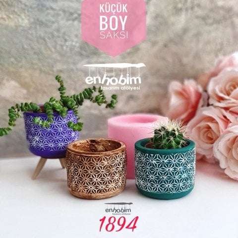 Dantel Desen Küçük Boy Saksı Silikon Kalıp