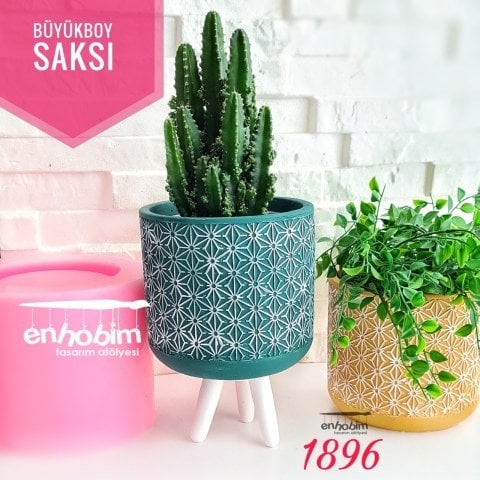 Büyük Boy Dantel Saksı Silikon Kalıp