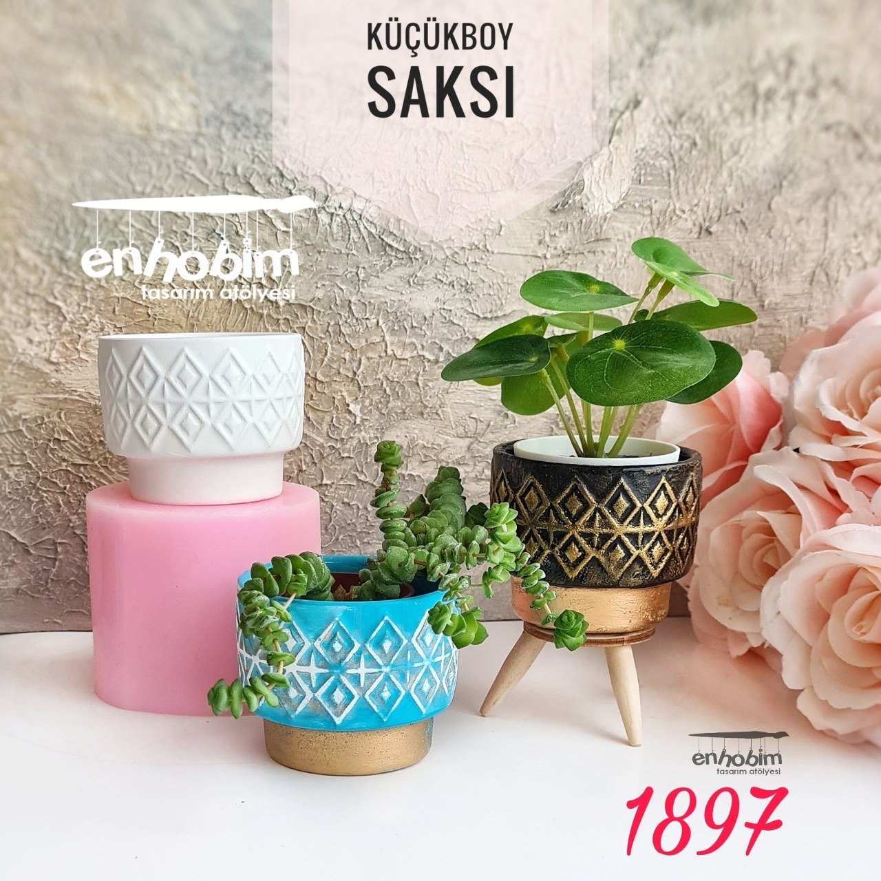 Küçük Desenli Saksı Silikon Kalıp