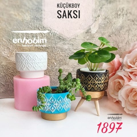 Küçük Desenli Saksı Silikon Kalıp