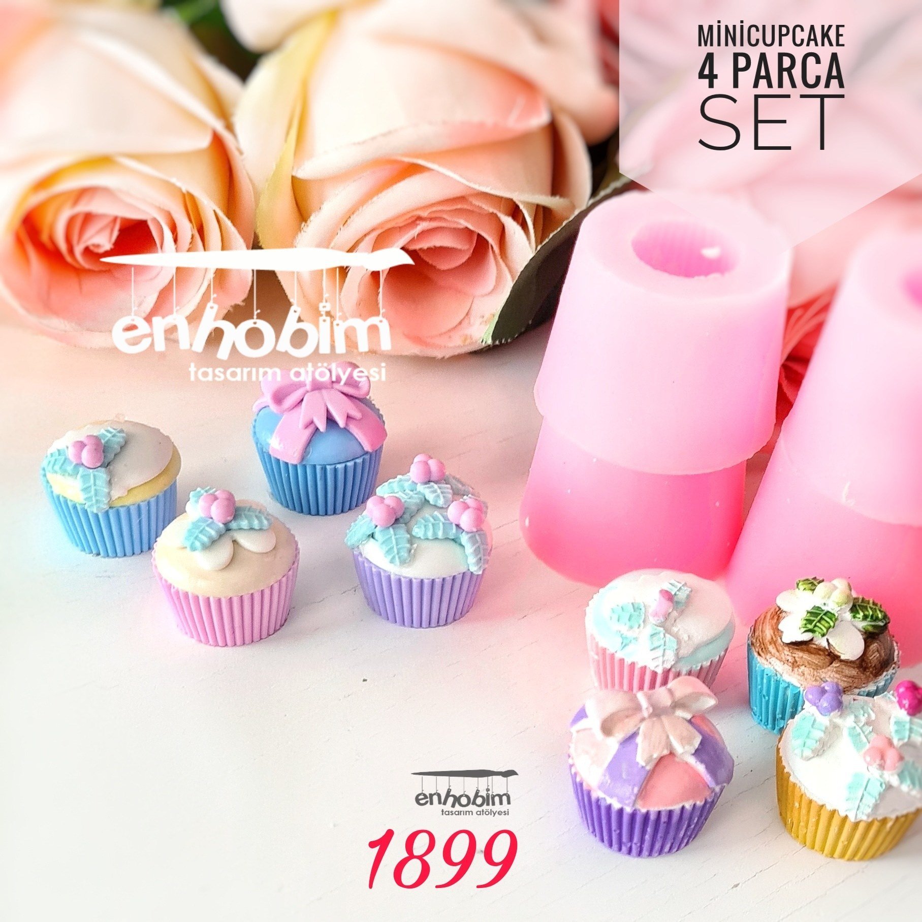 4lü Minik Cupcakeler Silikon Kalıp