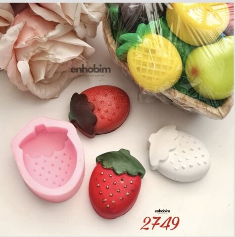 Çilek  tekli meyve Silikon Kalıp