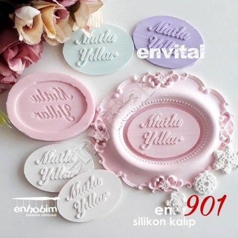Mutlu yıllar etiket silikon kalıp