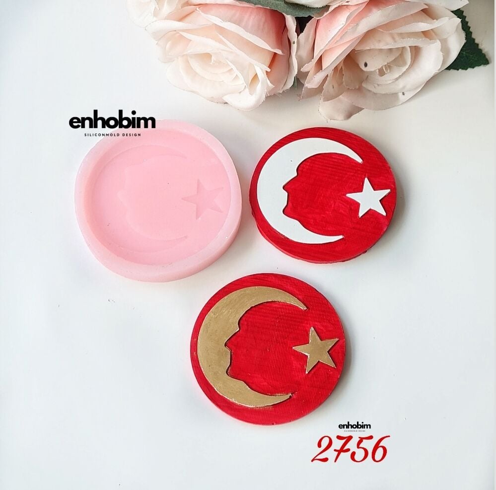 Atatürk sülietli TÜRKBAYRAĞI silikonkalıp