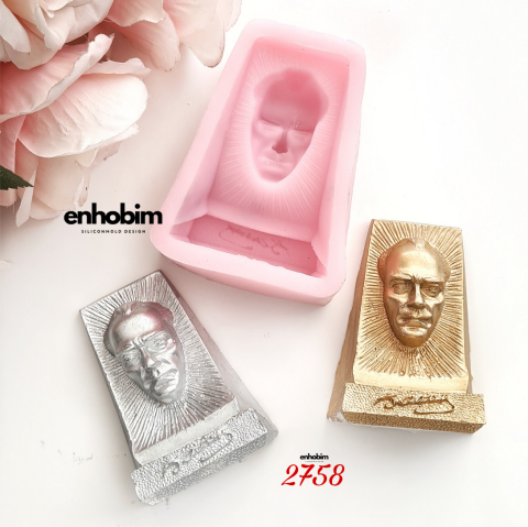 Atatürk Büstü İmzalı Silikon kalıp