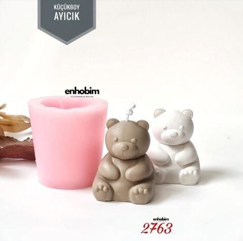 Küçük Boy Oturan Ayıcık Silikon Kalıbı