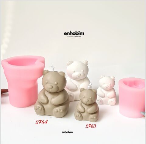 Büyük Boy Oturan Ayıcık Silikon Kalıbı