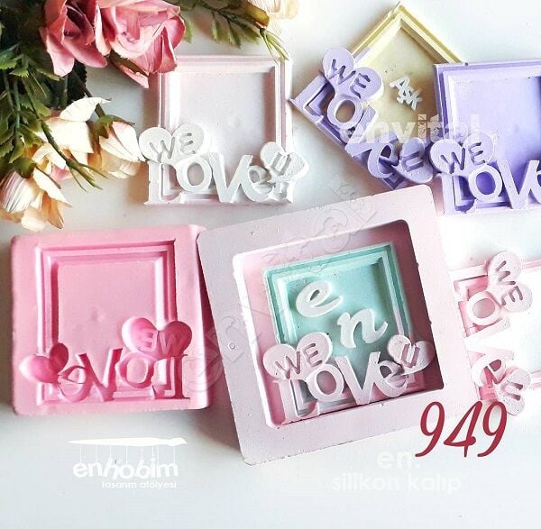 Love çerçeve silikon kalıp