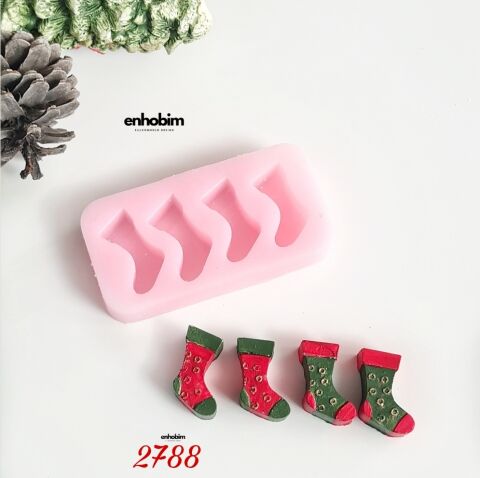 Yılbaşı Çorapları 4lü Set Silikon Kalıp