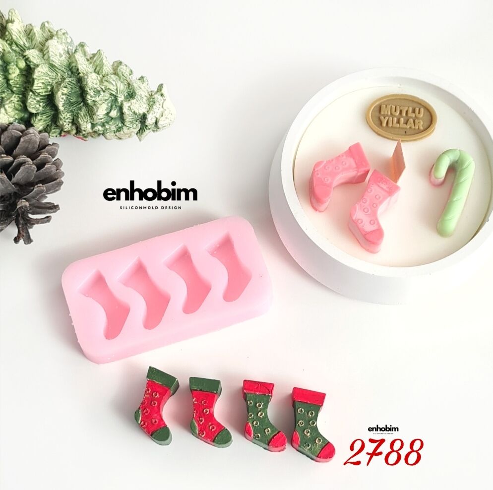 Yılbaşı Çorapları 4lü Set Silikon Kalıp