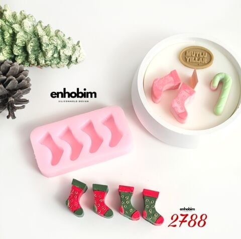 Yılbaşı Çorapları 4lü Set Silikon Kalıp