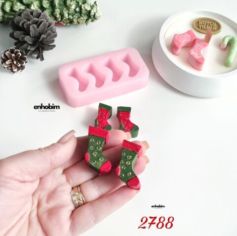 Yılbaşı Çorapları 4lü Set Silikon Kalıp