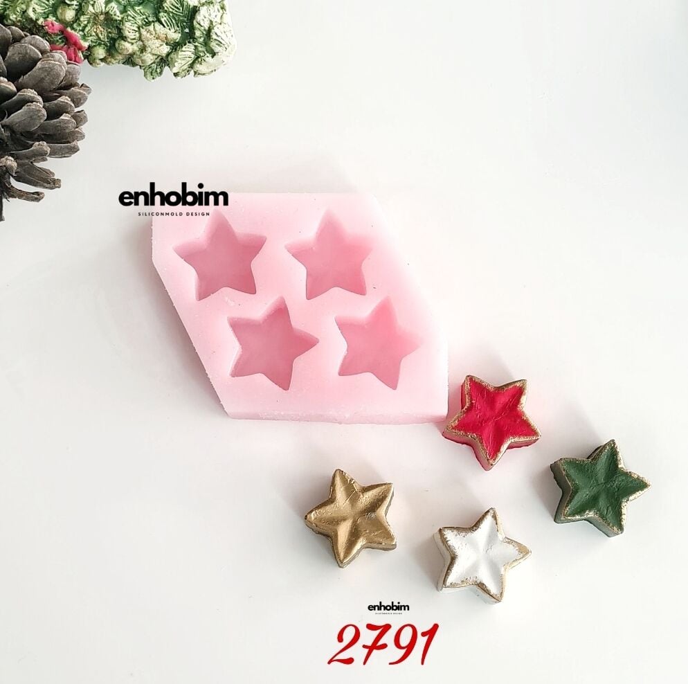Mini Yıldızlar 4lü Set Silikon Kalıp