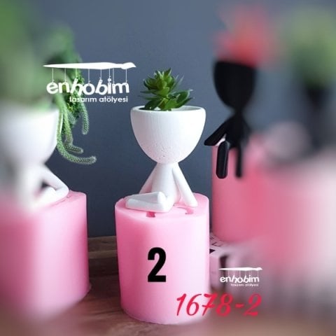 İnsansı Saksı-2no Silikon Kalıp