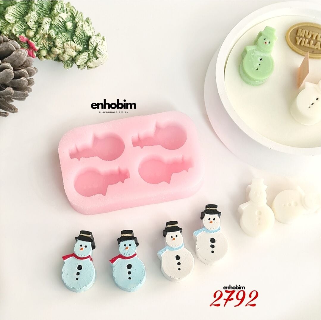 Mini Kardan Adam 4lü Set Silikon Kalıp