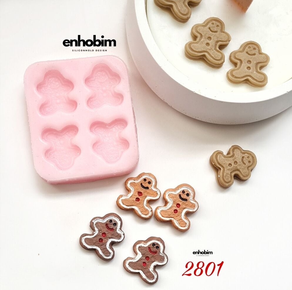 Mini Biskuvi Adam 4lü Set Silikon kalıp