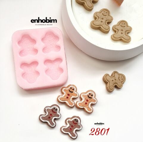 Mini Biskuvi Adam 4lü Set Silikon kalıp